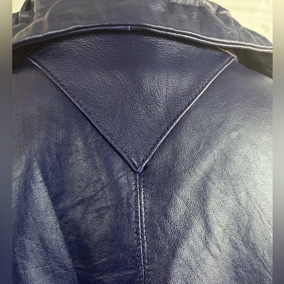 Chico’s purple/blue leather jacket. Size 2 - Picture 4 of 6